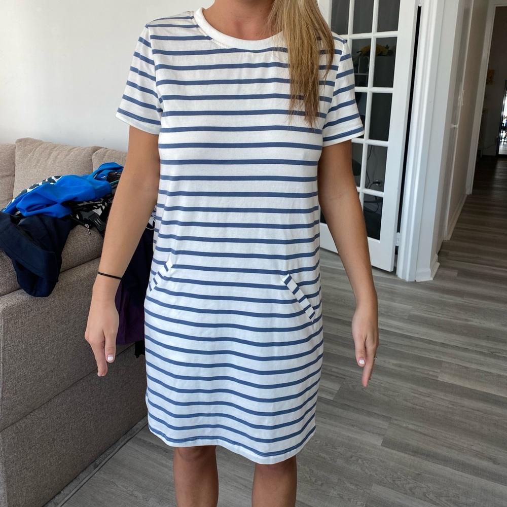 Lumiere striped t shirt dress with fake pockets